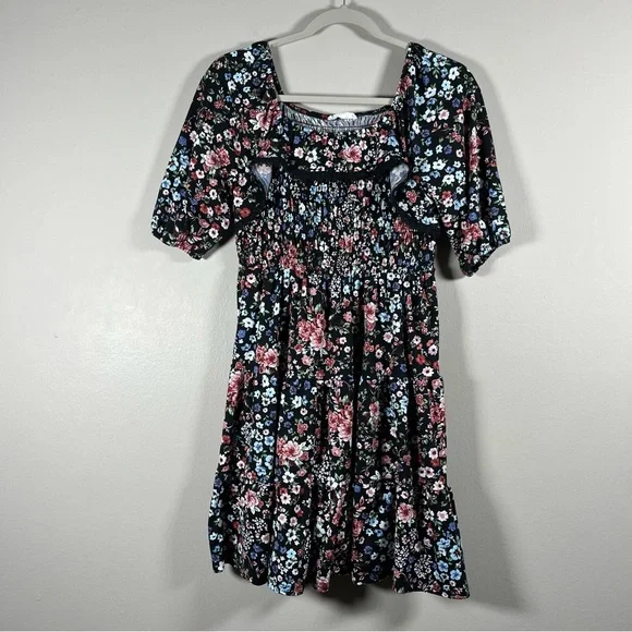 Knitworks | Dresses | Knit Works Floral Dress With Lace Trim Neckline  Womens Size L4 | Poshmark